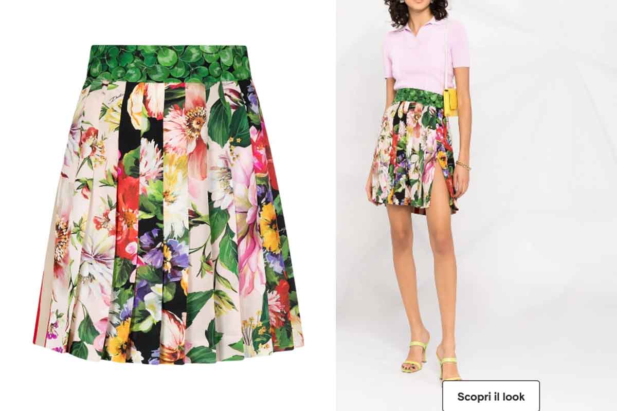 gonna fiori dolce gabbana