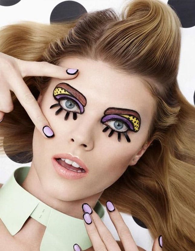 trucco grafico stile pop per gli occhi carnevale
