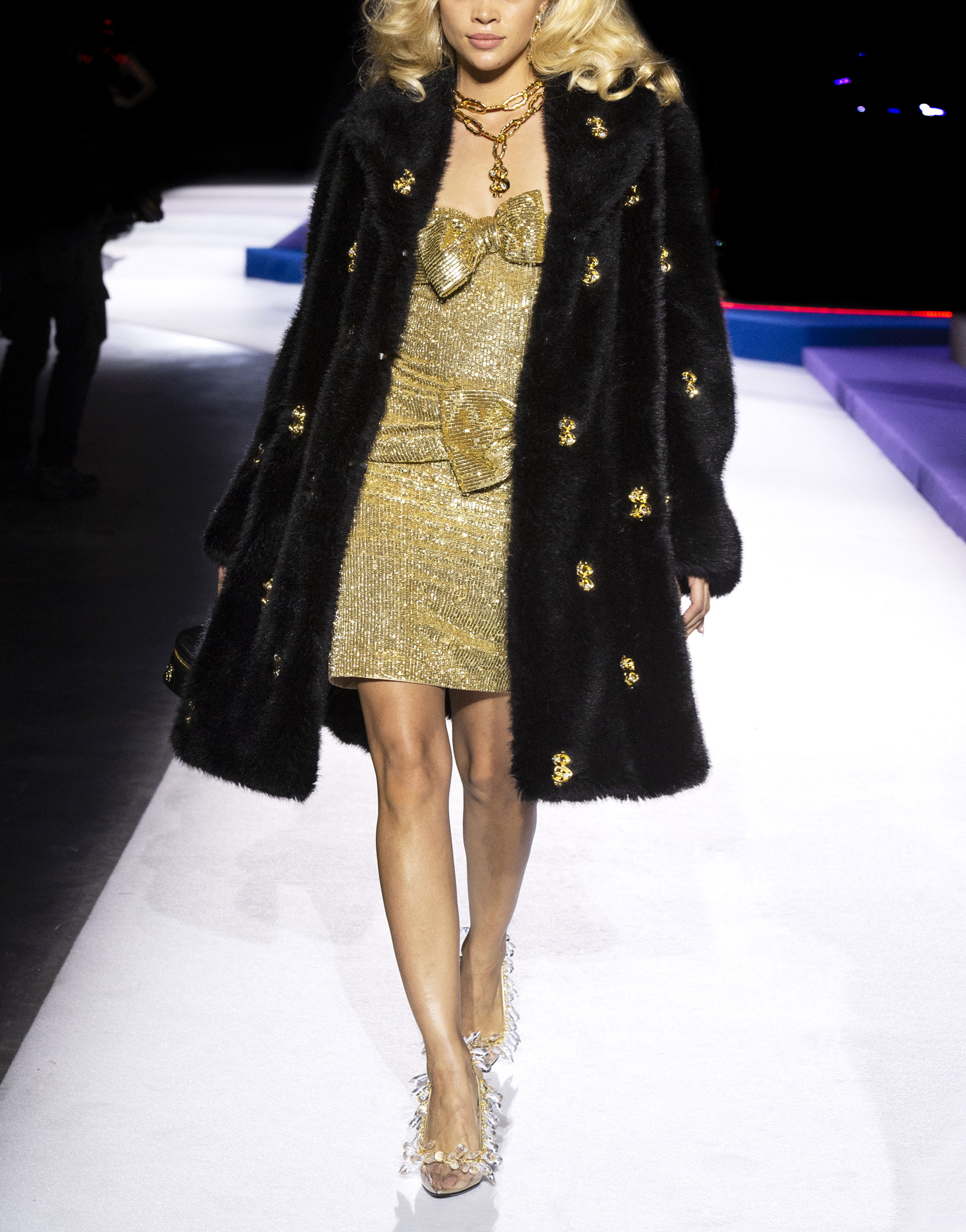 vestito paillettes moschino